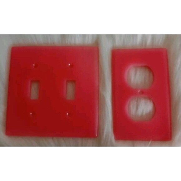 Homemade Double Light Switch and Plug In Plates Pink Home Decor New - Picture 1 of 4